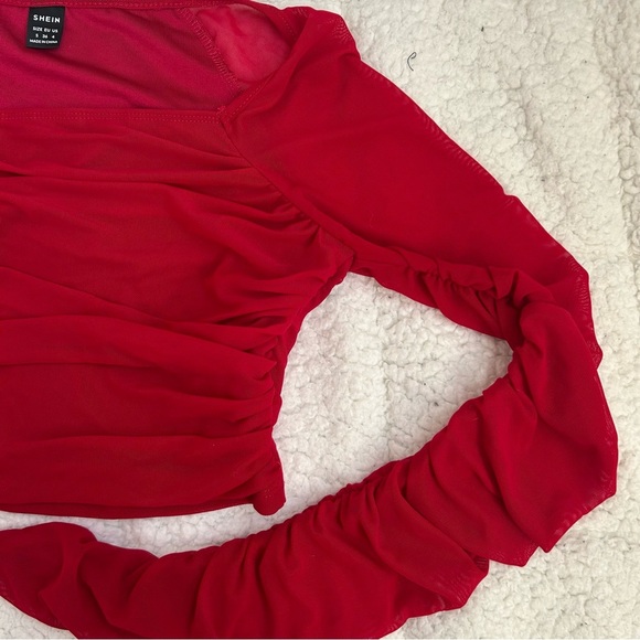 SHEIN Red Crop Top with Mesh - Picture 5 of 12